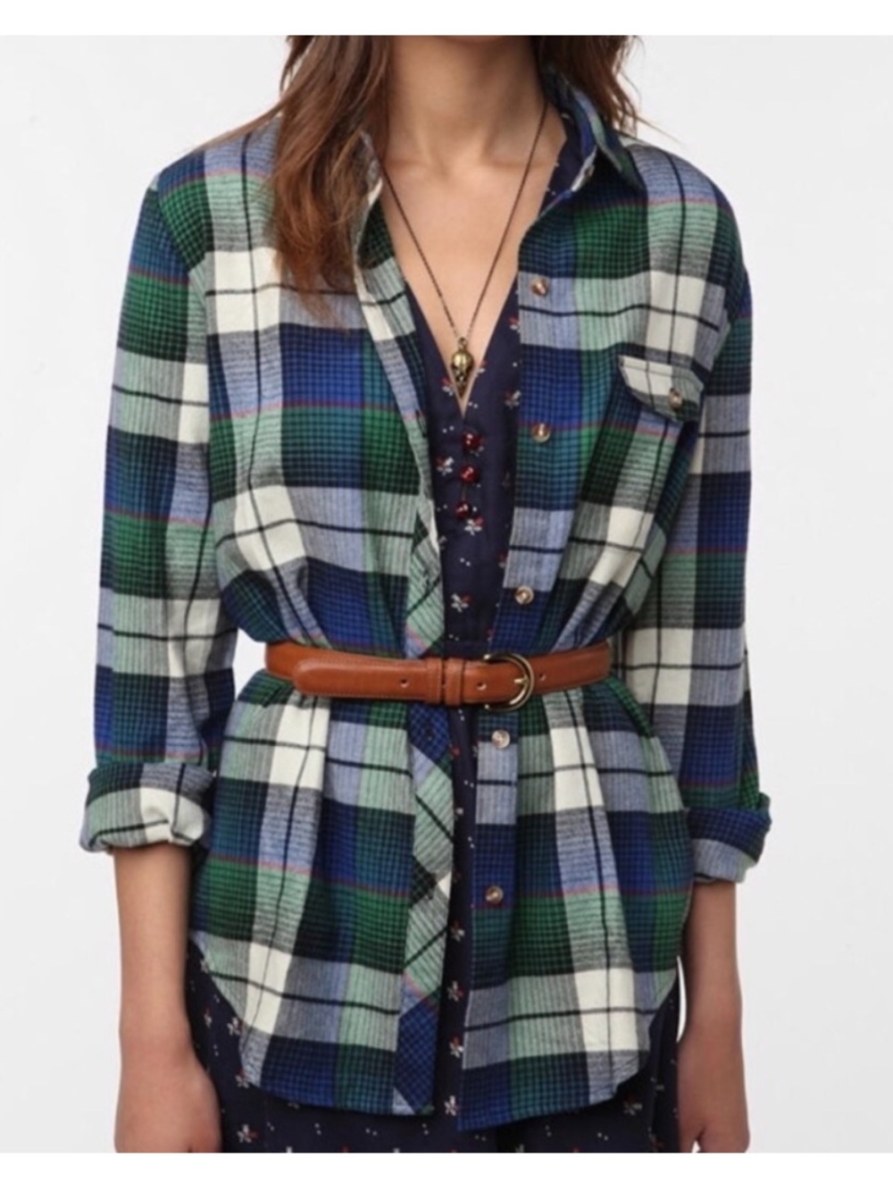BDG Cotton Flannel Plaid Button-Down Shirt